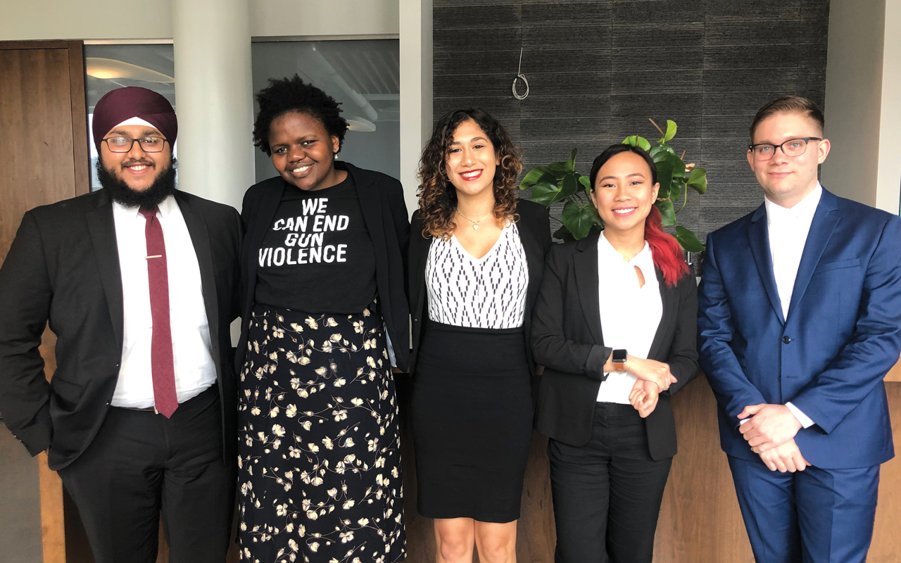 The 2019 Jeff Ubben Posse Fellows: Gurbir Singh, Gloria Oladipo, Indira Rivera, Izabelle Fernandez and Nicholas West.