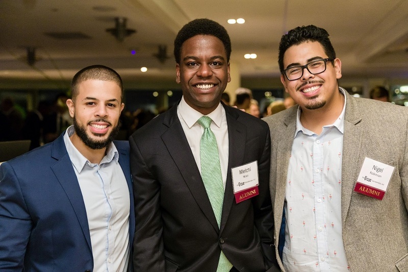 Union College Posse Alumnus Alvaro Peters, Denison University Posse Alumnus Melchi Noel and Bucknell University Posse Alumnus Nigel Robinson.