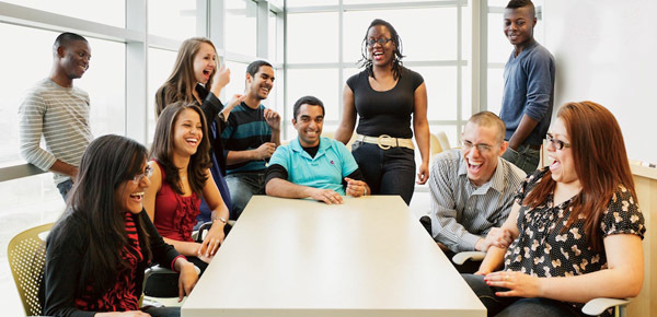 The very first Brandeis University STEM Posse, photographed on the eve of their graduation in 2012. 