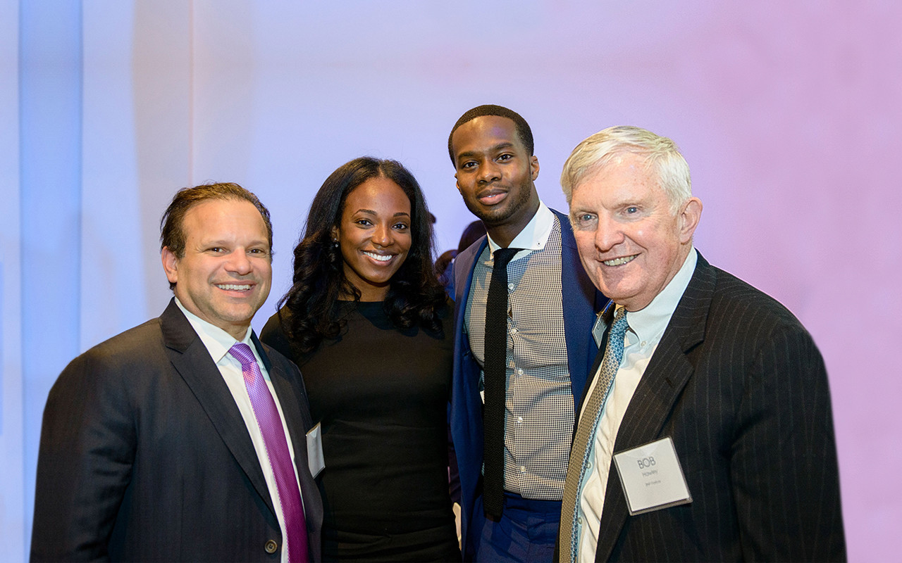 John Gallo, Posse alumni Jhenelle Andrade McLeary and Christon Cabey, and Bob Hawley.