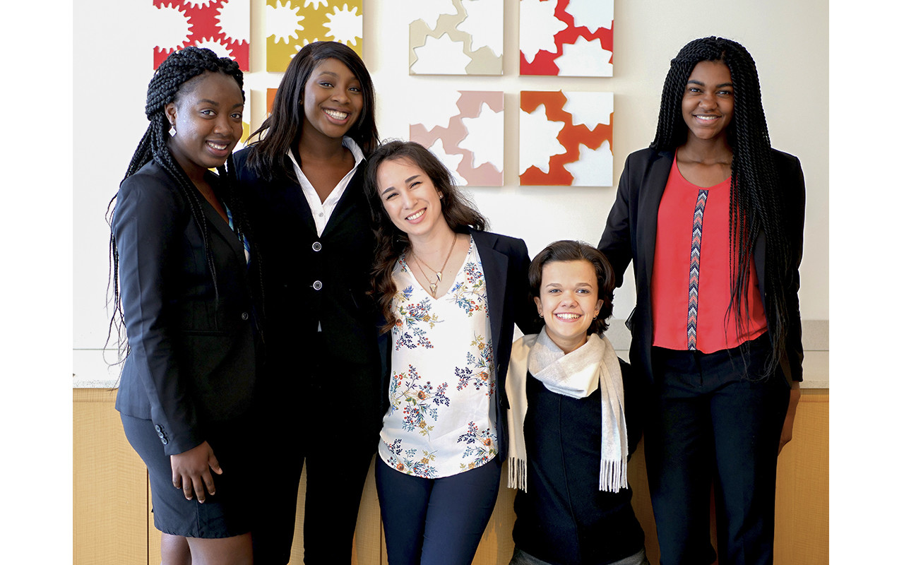 2018 Jeff Ubben Posse Fellows Princess Adeyinka, Amara Anigbo, Claudia Hernandez, Nicole Stallings-Blanche and Xaria Jordan.