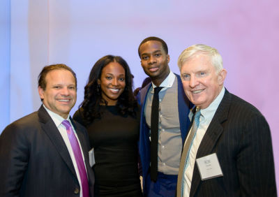 John Gallo, Posse alumni Jhenelle Andrade McLeary and Christon Cabey, and Bob Hawley.