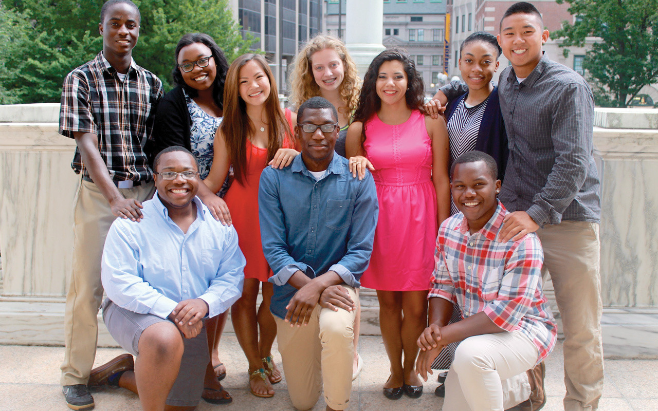 Group of young students