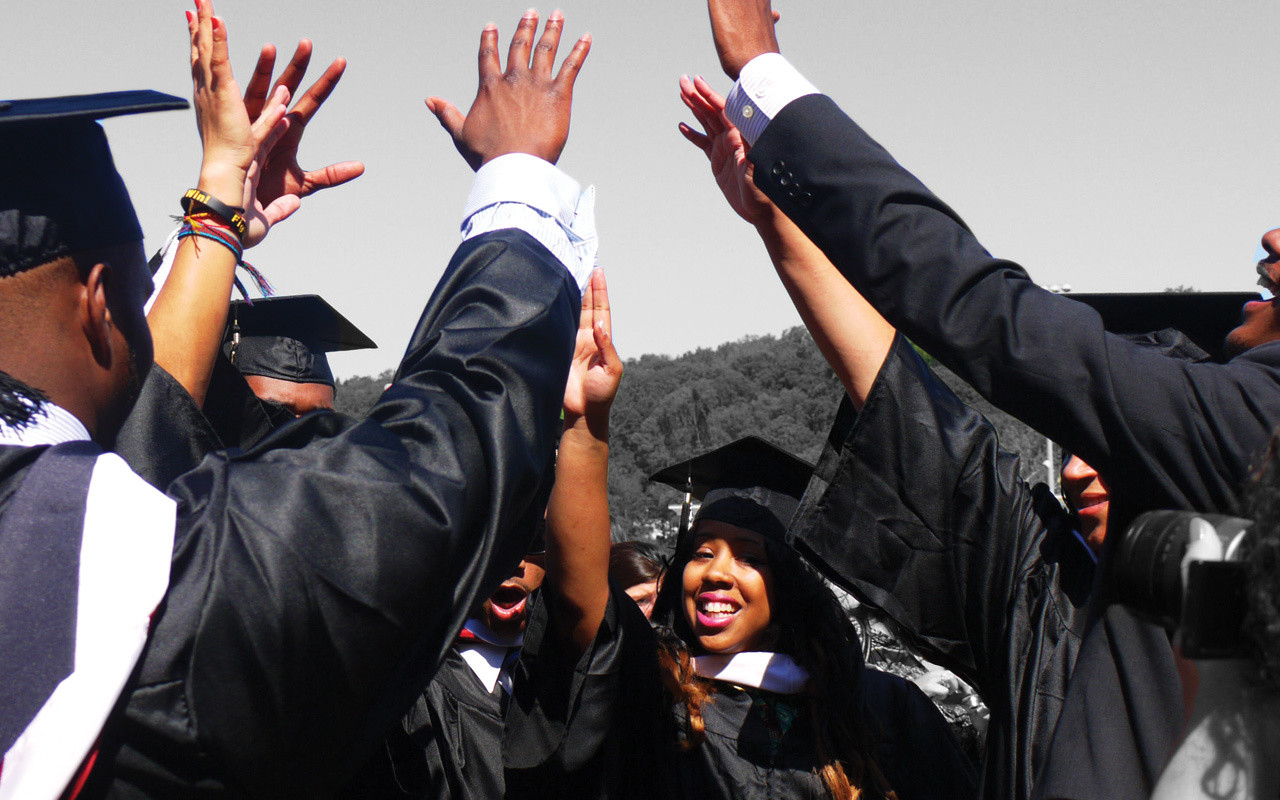 Graduating students celebrating