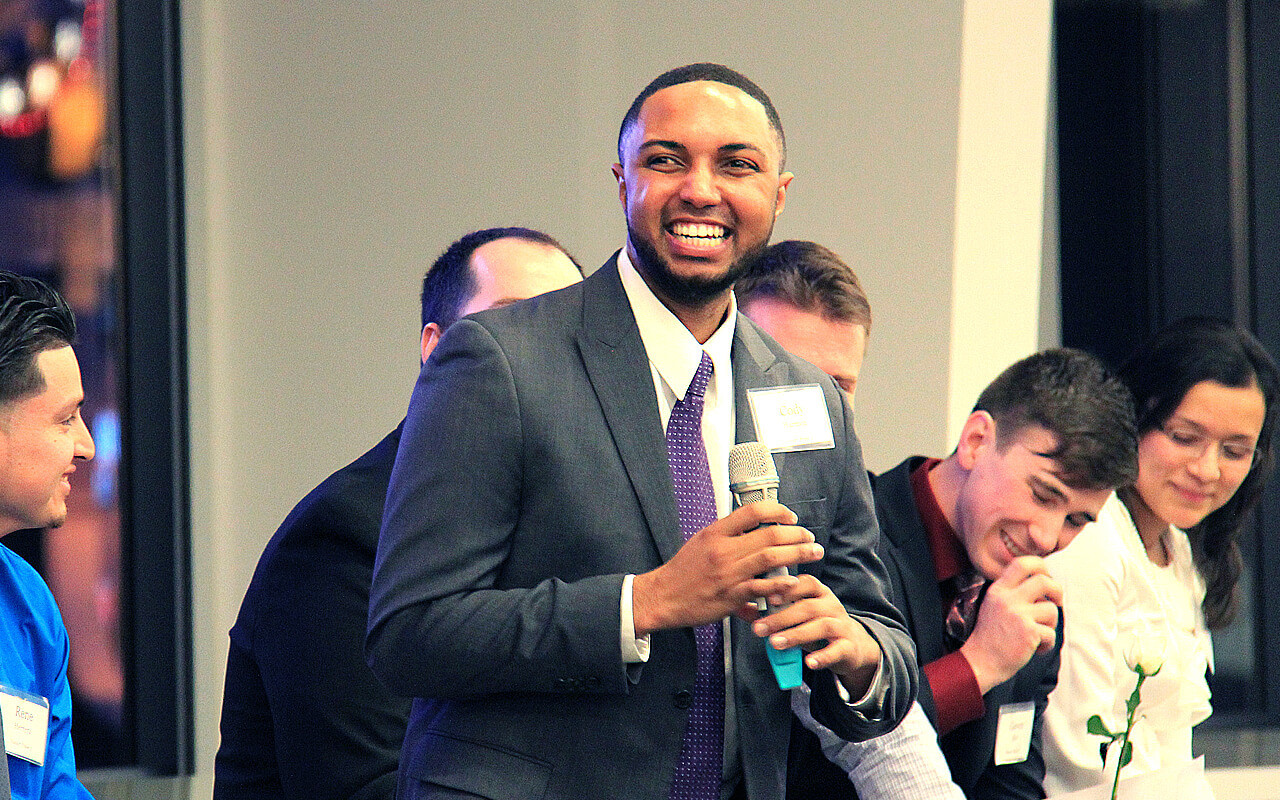 Cody Harmon, Vassar Posse 3, during his Awards Ceremony in 2015.