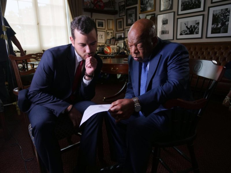 Younes Boulares with Civil Rights leader, Congressman Lewis.