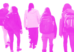 Scholars walk to class.
