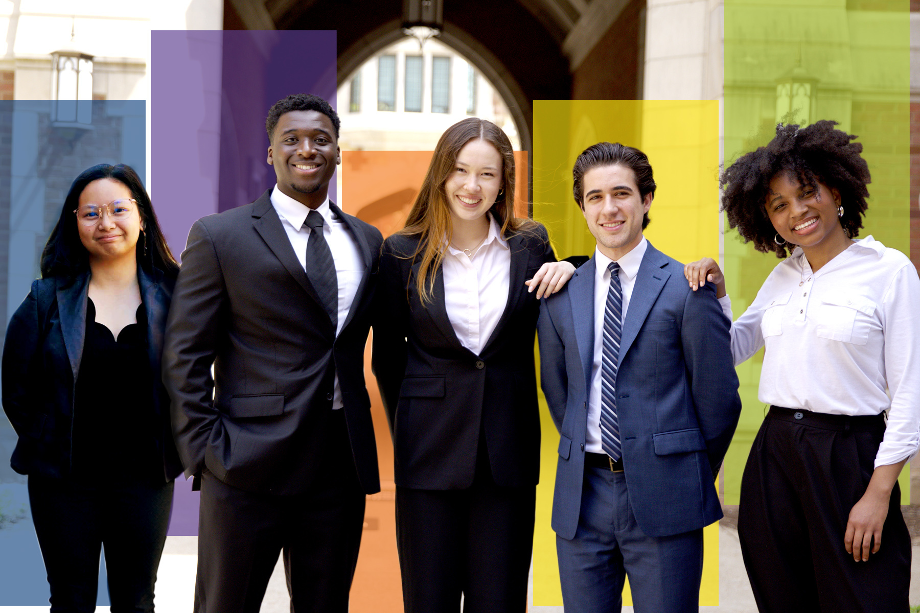 Left to right: Angel Eunisse Yanga, Fadil Lawal, Anna Van Riesen, Adrian Stancil Martin and Savannah Dever.