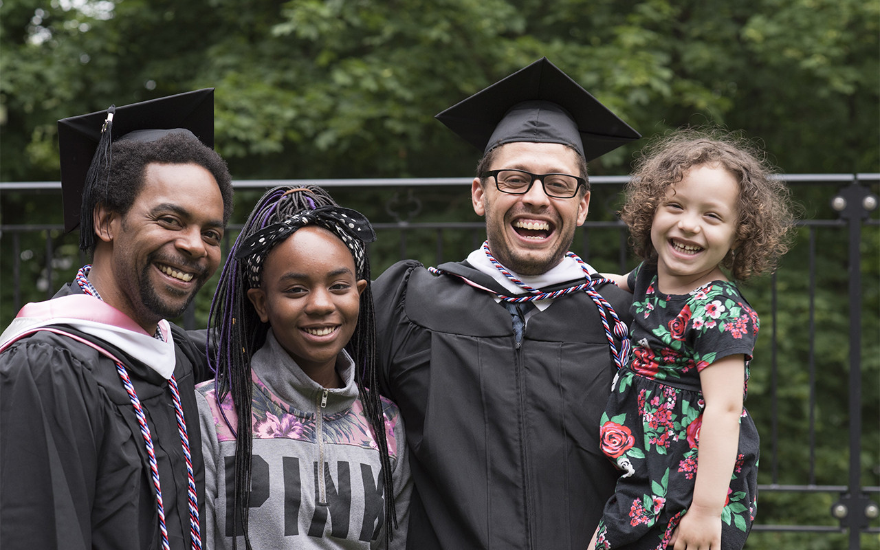 Veterans Scholars and family on graduation day