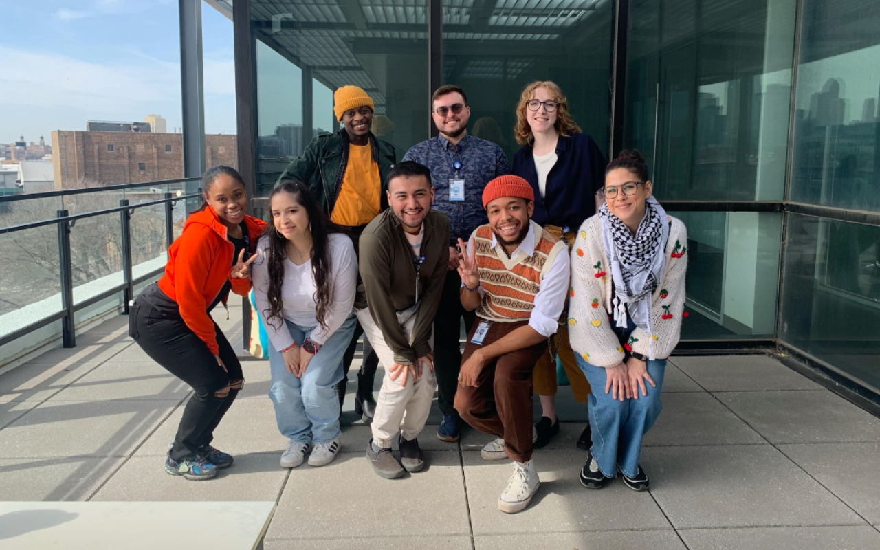 Alumni with co-workers