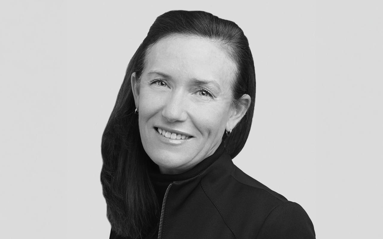 woman smiling.
