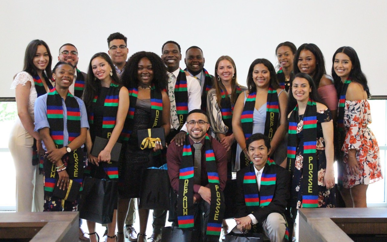 Class of 2019 DePauw University Posse graduates from Chicago and New York.