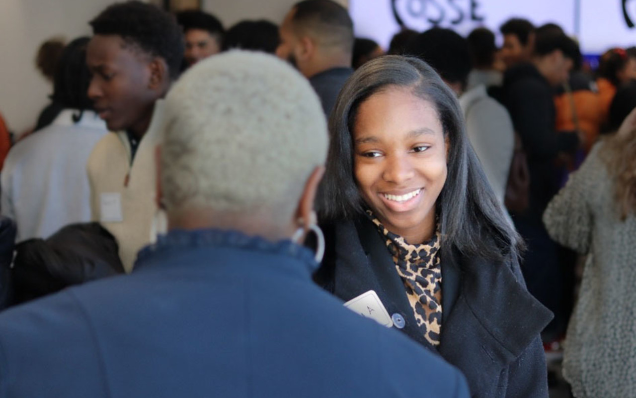 Woman at networking event