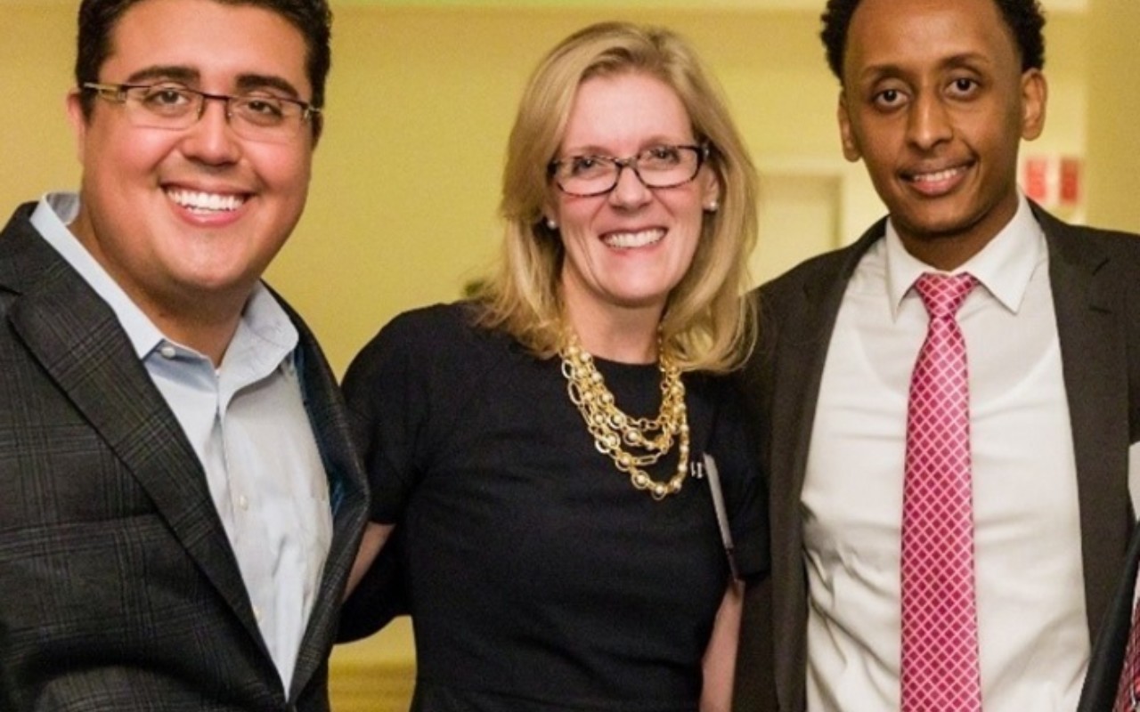 Union College Alumnus Antonio Gutierrez, Posse Boston Advisory Board Chair Annie Drapeau and Denison University Posse Alumnus and PNAAC Representative Kidus Mezgebu.