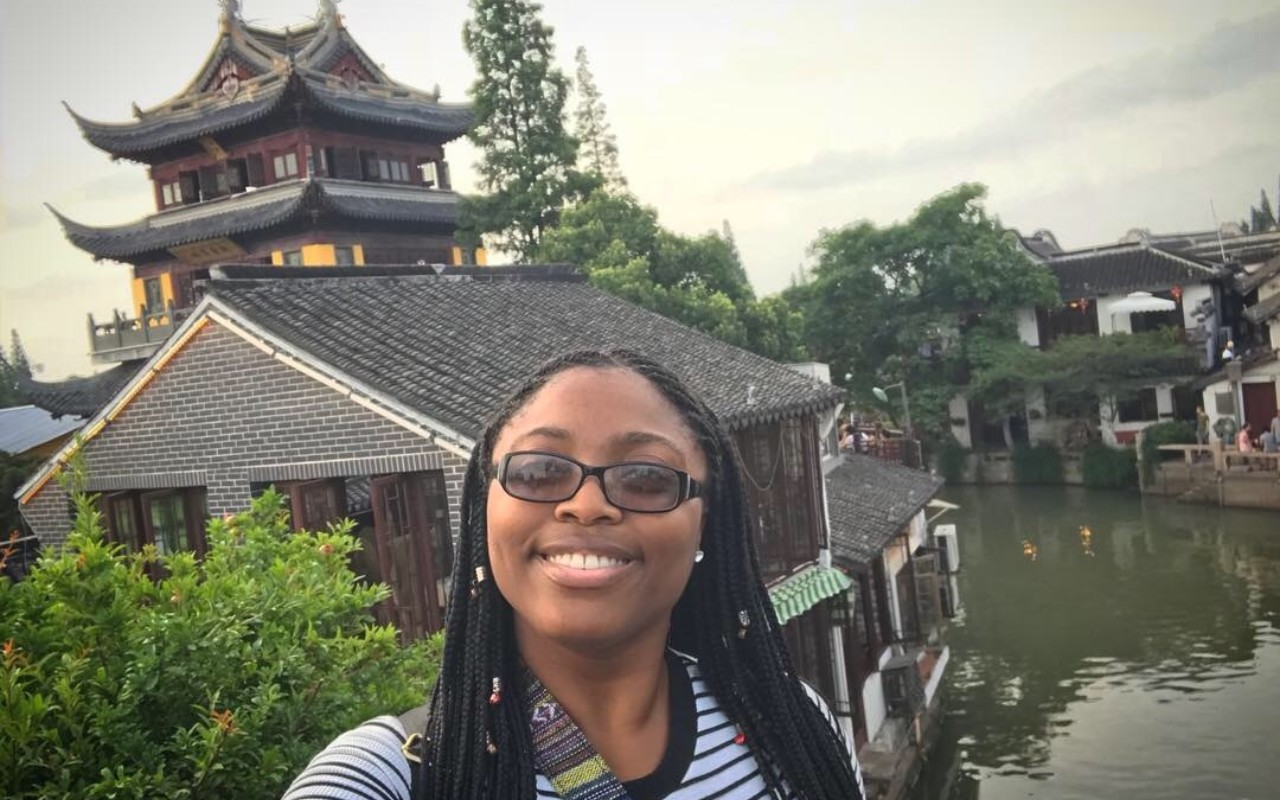 Connecticut College Scholar Brandy Darling on a past trip to China.