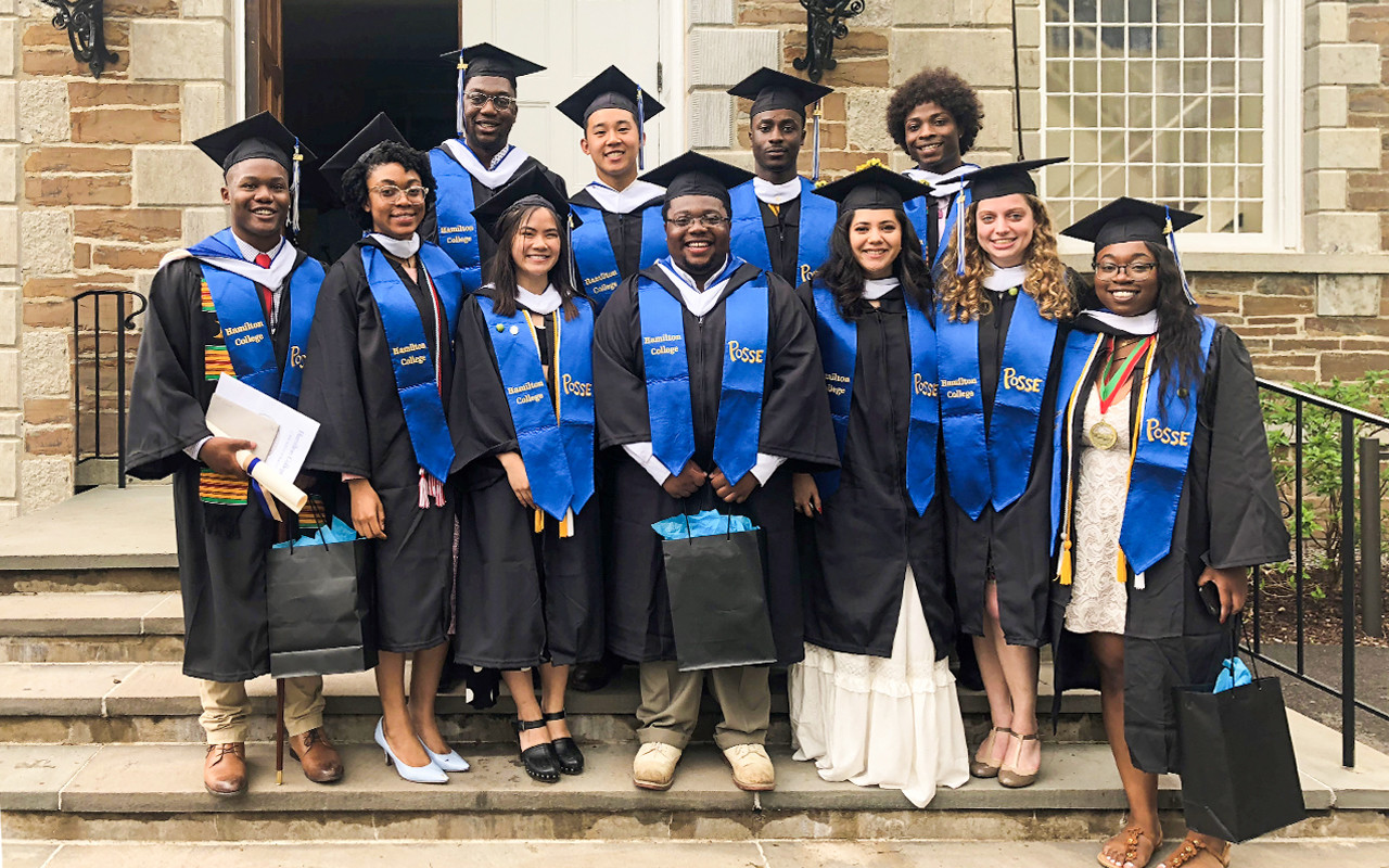 New Posse Scholar graduates of Hamilton College at their 2018 commencement ceremony. 