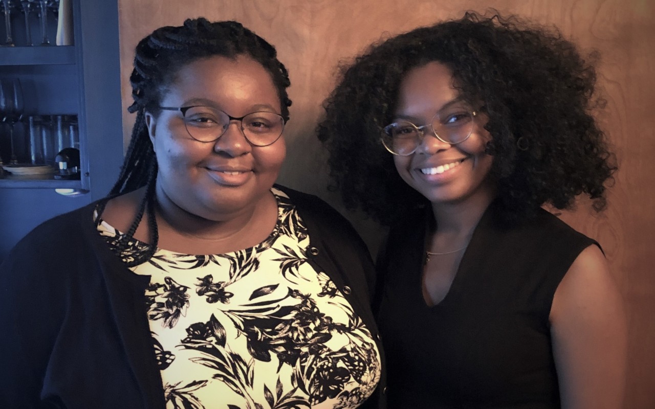 Mount Holyoke Posse Scholars Ashlee Jones and Kayla Taylor at the 2019 Internship Celebration.