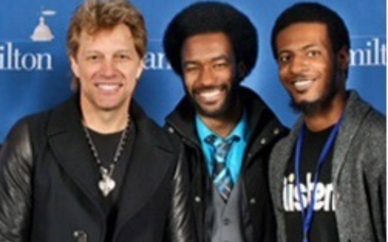 Jon Bon Jovi with Anthony Mathieu and Kadahj Bennett (both Hamilton Posse 8).