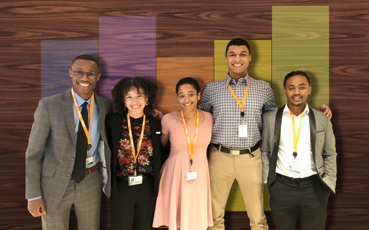 The 2022 Ubben Fellows: Derek Ewers, Olivia Dixson, Monica Bradford, Alexander Robinson and Matwos Tadesse.