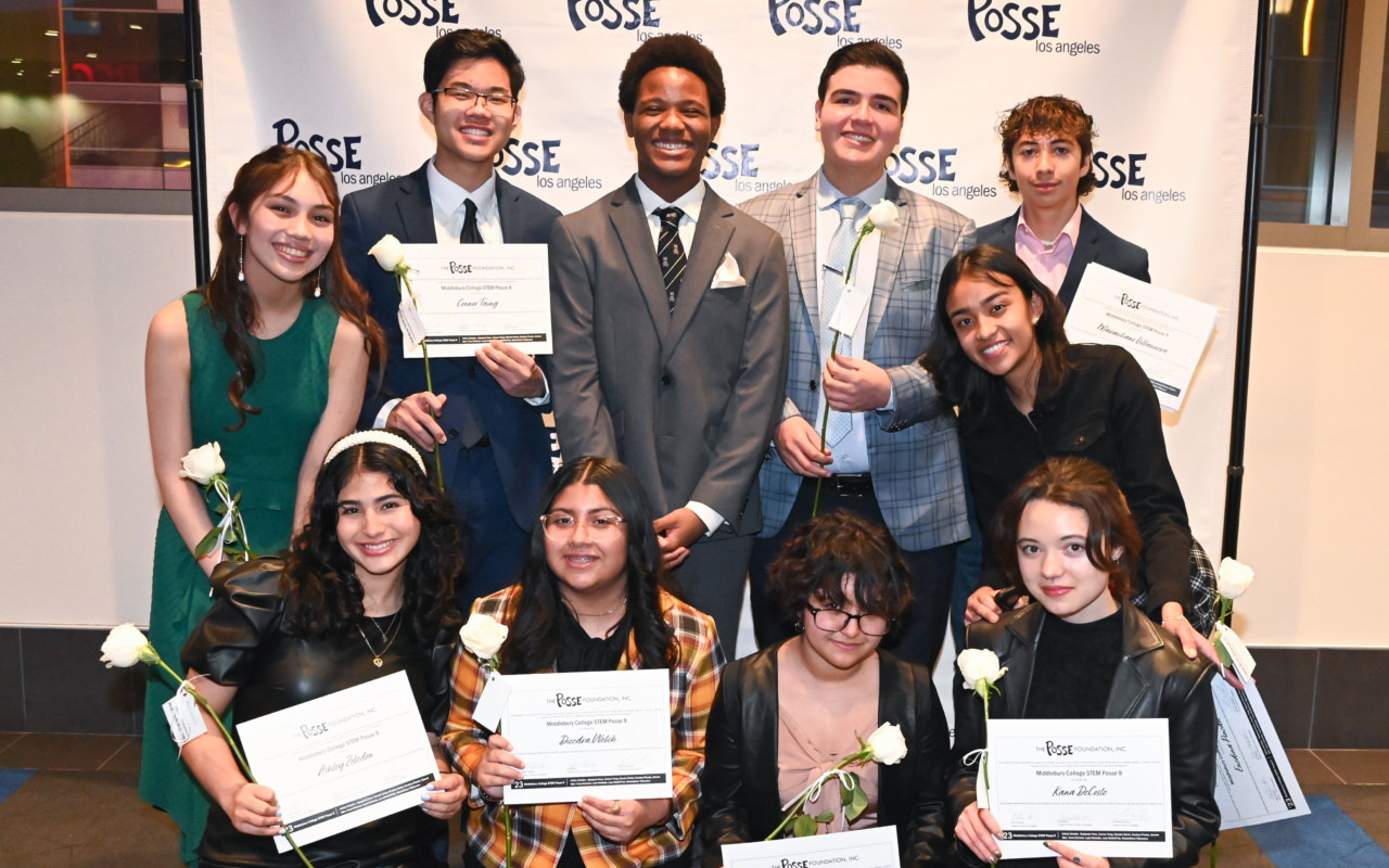 Group of scholars smiling