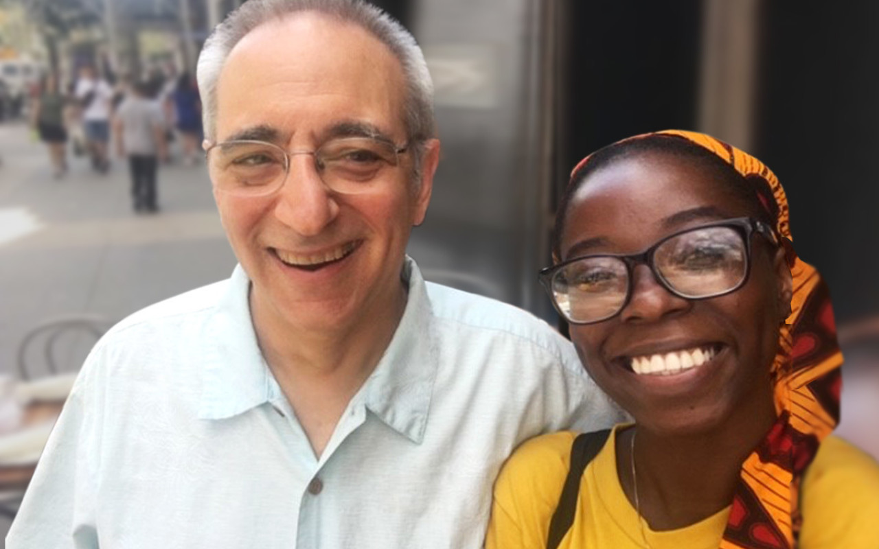 Posse New York volunteer Dave Feldman with Middlebury Scholar Raimatou Abdoulaye.