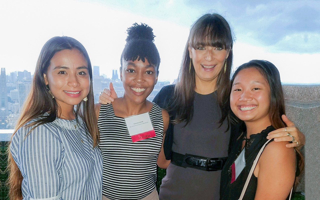 Dulce Gallo Blanco (Syracuse University), Kiandra Smith (The College of Wooster), Debbie Bial, president & founder, The Posse Foundation, and Hanh Pham (The College of Wooster).