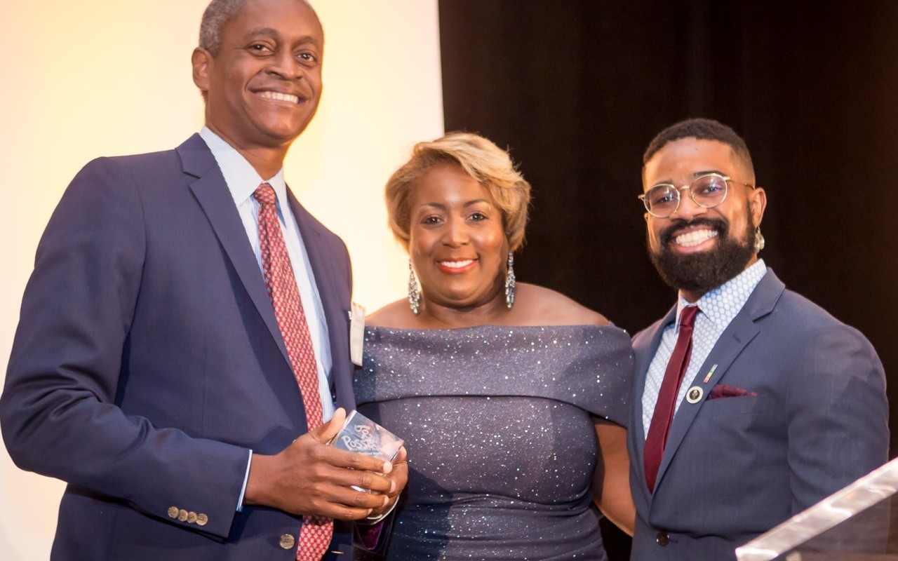 Dr. Raphael Bostic, president & CEO, Federal Reserve Bank of Atlanta, Zenith N. Houston, director, Posse Atlanta, and Joshua Cole, Posse Atlanta alumnus.