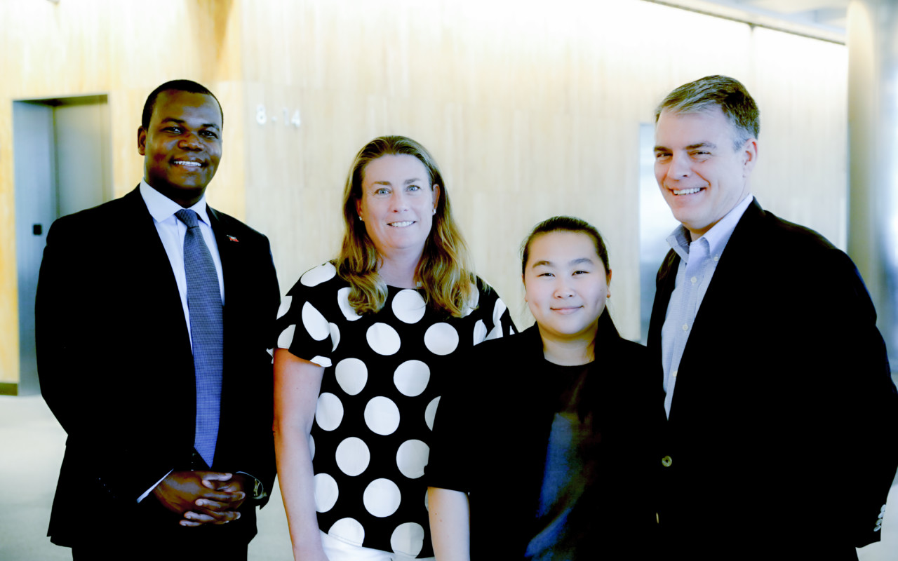 Fidelity Risk Manager and Posse alumnus Loubens Theork, Fidelity Equity CIO and Posse Boston Advisory Board member Melissa Reilly, Fidelity intern and Posse Scholar Jenny Wang, and Fidelity Strategic Advisers CIO and Posse Boston Advisory Board member Paul Quistberg.