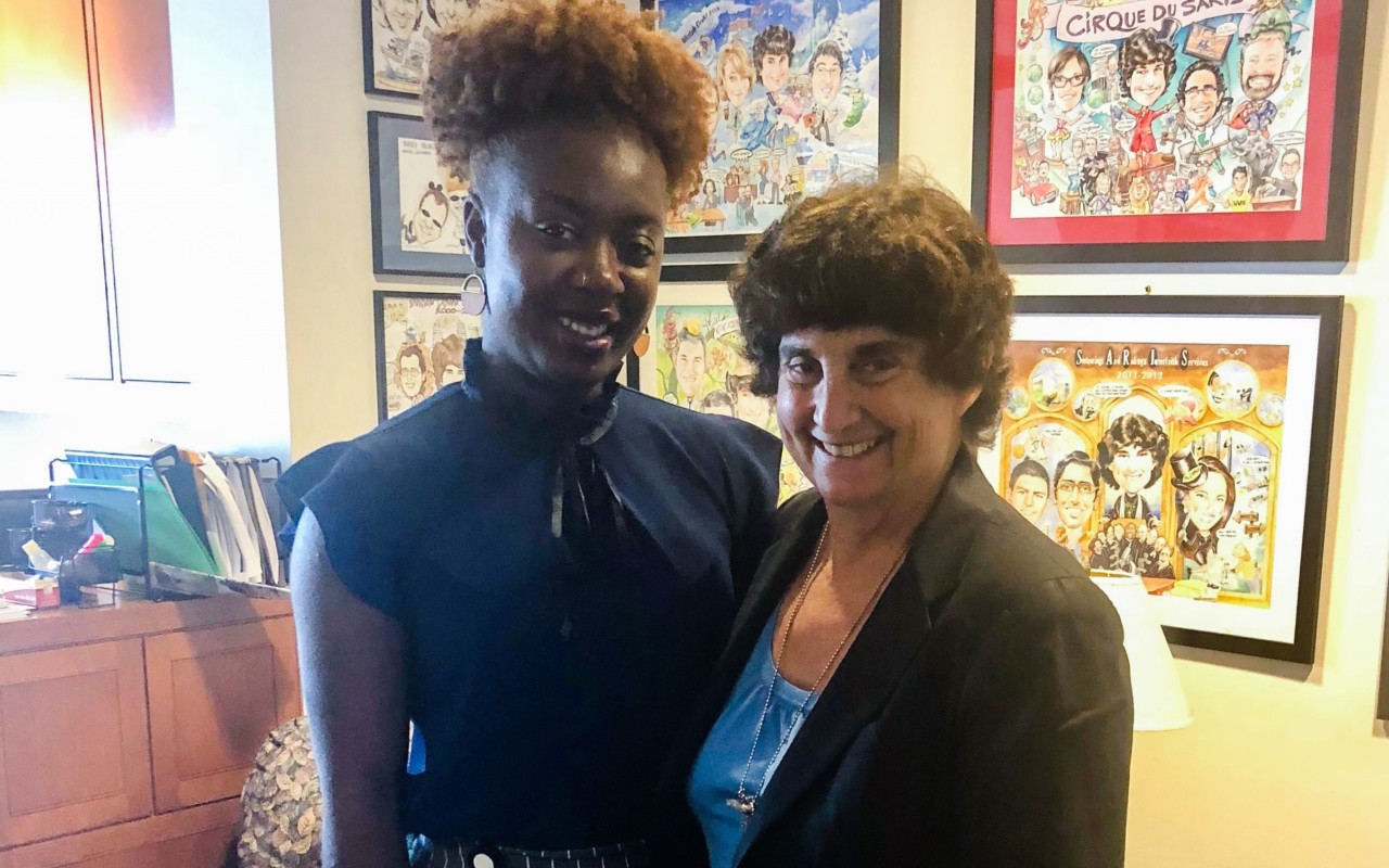 Lafayette College Scholar and Ubben Posse Fellow Princess Adeyinka with her host Hon. Patti Saris, Chief United States District Judge of the United States District Court for the District of Massachusetts.