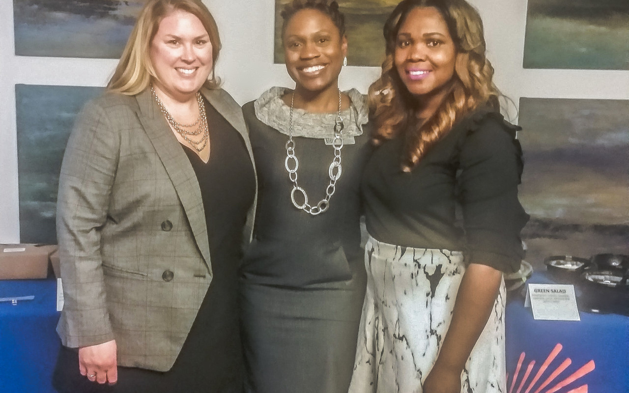 Katherine Branch, founder and CEO, Green Gate Marketing, Teri Gittens, Posse Atlanta Career Program Manager, and Kim Williams, Senior Director of Client Services, Green Gate Marketing.
