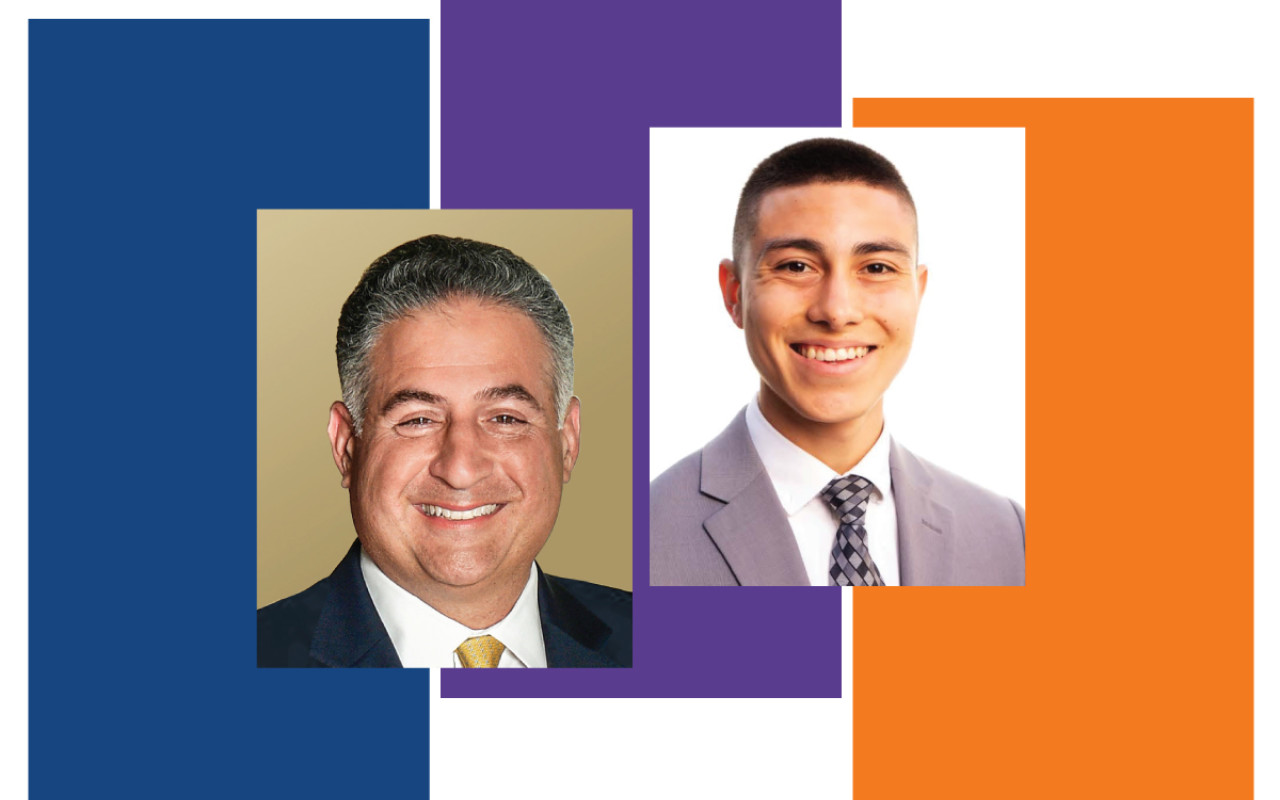 Left to right: Deloitte US CEO Joe Ucuzoglu; 2020 Jeff Ubben Posse Fellow Kevin Rios.