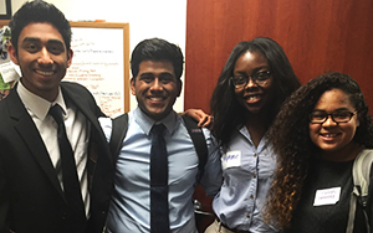 From left: Posse Houston Scholars Azam Khalfe. Ronnie Kuriakose, Stephanie Brobbey and Chelsea Herrera