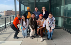 Alumni with co-workers