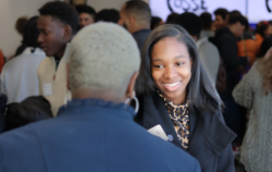 Woman at networking event