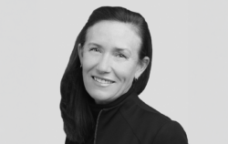 woman smiling.
