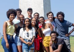 Posse in front of Washington Monument