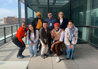 Alumni with co-workers