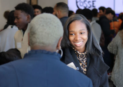 Woman at networking event