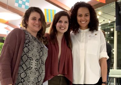 Atlassian's Mallory Burke and Megan Schumann with Posse alumna Alexis Cotton.