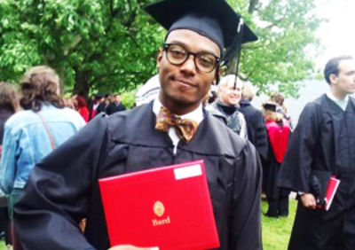 Graduate Brandon LaBord at the 2013 Bard College Commencement.