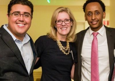 Union College Alumnus Antonio Gutierrez, Posse Boston Advisory Board Chair Annie Drapeau and Denison University Posse Alumnus and PNAAC Representative Kidus Mezgebu.