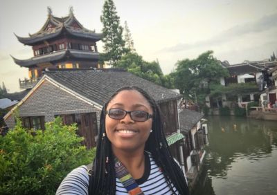 Connecticut College Scholar Brandy Darling on a past trip to China.