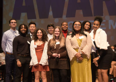 group of young adults at a ceremony