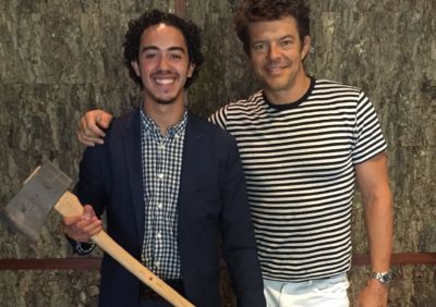 Connecticut College Scholar and Ubben Posse Fellow Christian Vazquez with his host, film producer Jason Blum.