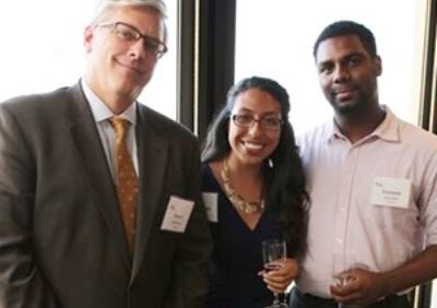 Exelon Foundation President Steve Solomon, Agnes Scott College Scholar Georgina Espinoza, and Oberlin College Scholar Vernon Fleming.