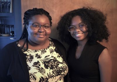 Mount Holyoke Posse Scholars Ashlee Jones and Kayla Taylor at the 2019 Internship Celebration.