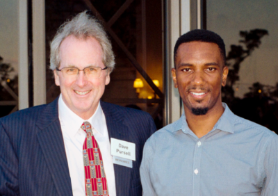  Honoree Dave Pursell (left) and Darius Pitre (Texas A&M University STEM Posse 1, Houston), Production Engineer, Apache Corporation
