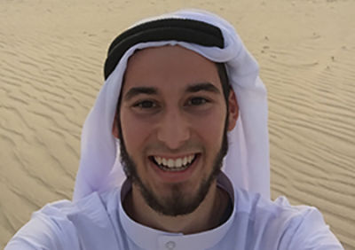Texas A&M Scholar Milton Garza in Qatar.