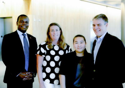 Fidelity Risk Manager and Posse alumnus Loubens Theork, Fidelity Equity CIO and Posse Boston Advisory Board member Melissa Reilly, Fidelity intern and Posse Scholar Jenny Wang, and Fidelity Strategic Advisers CIO and Posse Boston Advisory Board member Paul Quistberg.