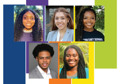 The 2021 Ubben Fellows (clockwise from top left): Genesis Bernardin, Emma Tavangari, Jerra Holdip, Nathalie Boadi and David Barbier Jr.